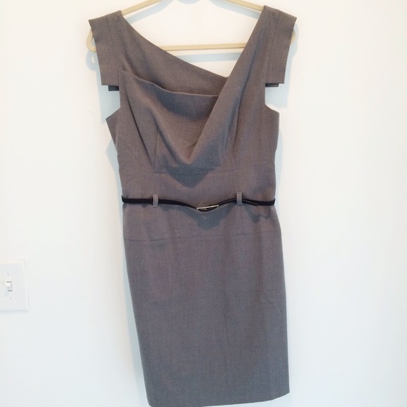 ASOS Dresses & Skirts - Gray asymmetrical dress with black belt