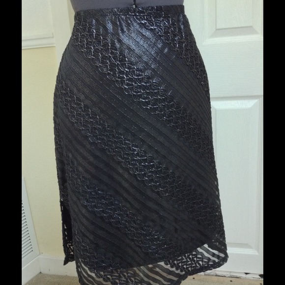 Rampage Dresses & Skirts - RAMPAGE Stretch Black Metallic Dress Skirt