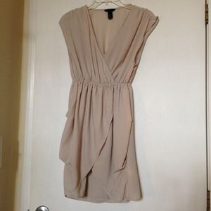 H&M Chic Taupe Gathered Dress