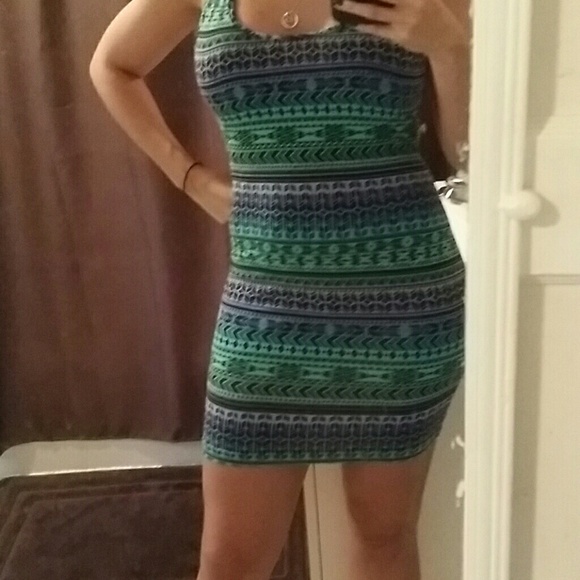 BUNDLED* Green and blue tribal print