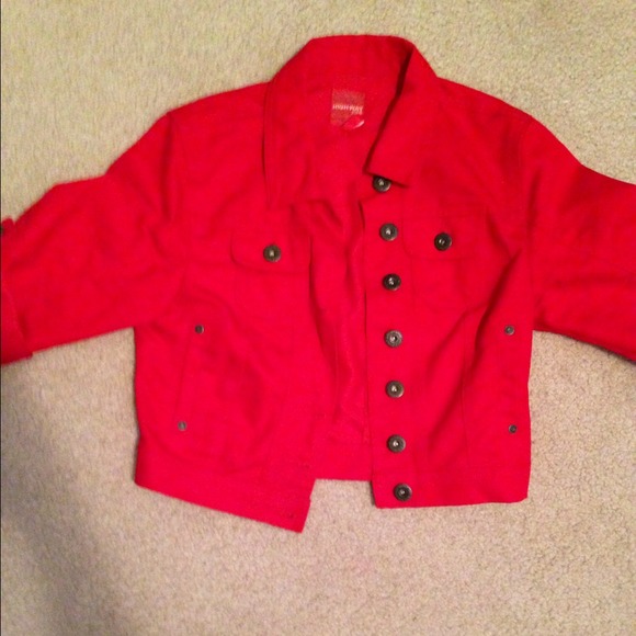 Red denim jacket, like new!