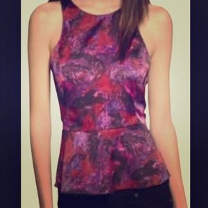 SOLD: Express printed peplum sleeveless top