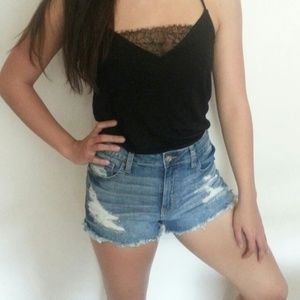 Distressed Denim Shorts