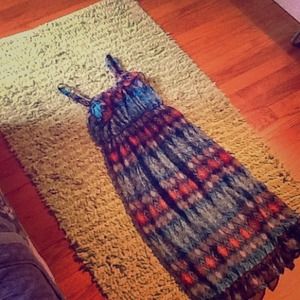 A maxi tribal print dress