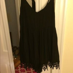LF black crochet romper