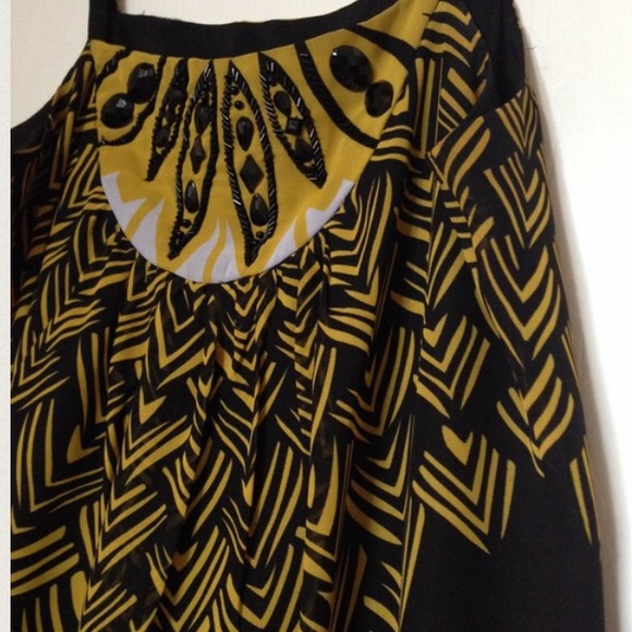 Nicole by Nicole Miller Tops - 🚫RESERVED🚫Black/Mustard Embellished Tank