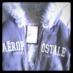 Fur hooded Aeropostale sweatshirt