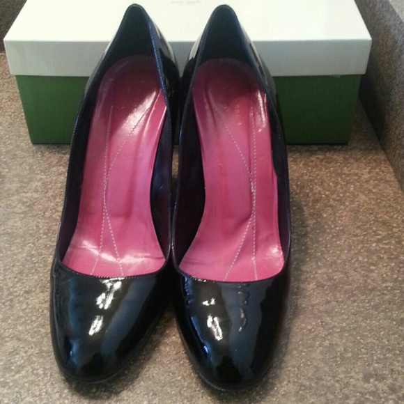 *JUST REDUCED* Kate Spade black patent wedges.