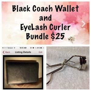 Coach wallet and eyelash curler