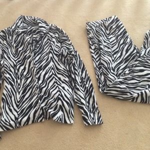 Soft zebra print pj's