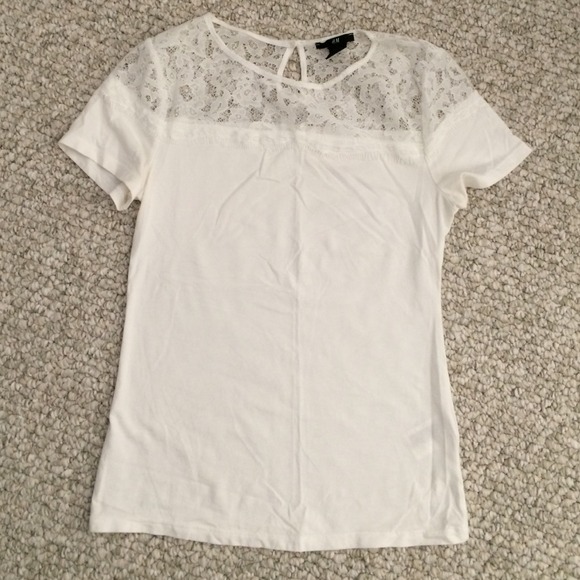 White shirt with lace on top