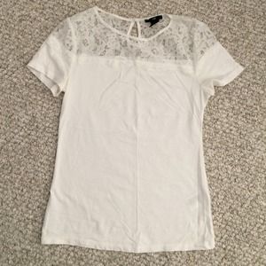 White shirt with lace on top