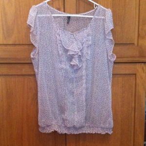 Maurice's sheer print top. Banded bottom. Size XL