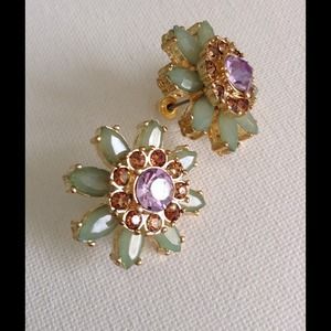 Betsy Johnson mint sunflower earrings