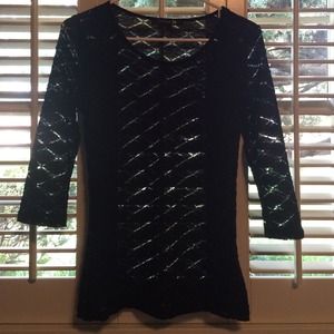 Black Lace Forever 21 3/4 length top