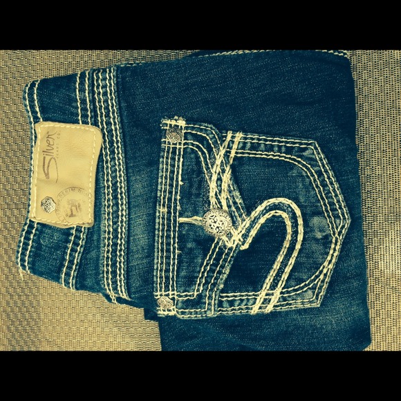 Silver jean Capris