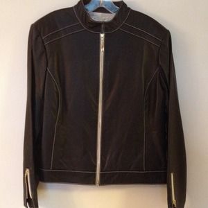 St John Sport Black Leather Jacket