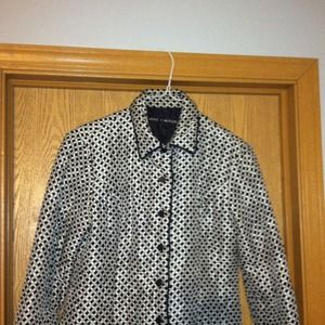 Black/White Silk Jacket, Size L