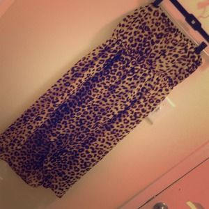 Cheetah strapless dress