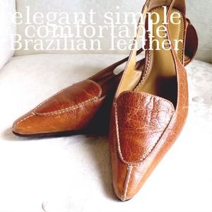 DONATED. Brazilian leather kitten heel