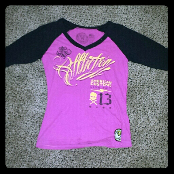 Affliction baseball tee
