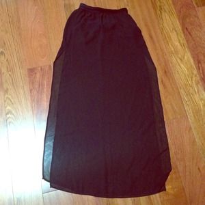 Sheer black spilt maxi skirt!