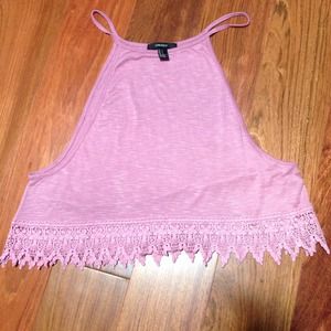 forever 21 lace crop top