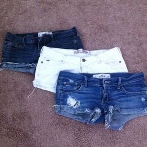 3 pairs of Hollister denim shorts