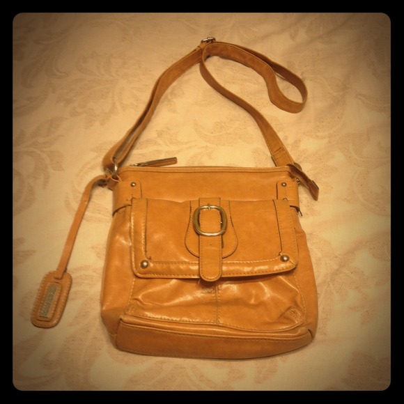 Mondani NY Tan Faux Leather Cross Body Purse - Picture 1 of 2