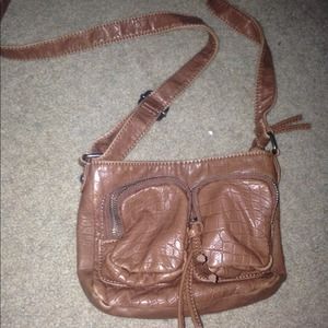 Croc Print Leather Crossbody
