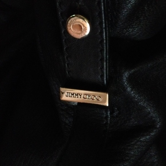 Authentic Jimmy Choo black leather hobo bag - Picture 3 of 4