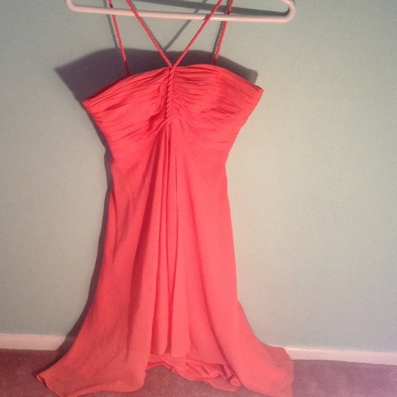 Salmon cocktail dress