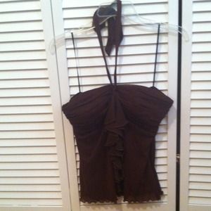 Adorable NWOT Brown Halter Top