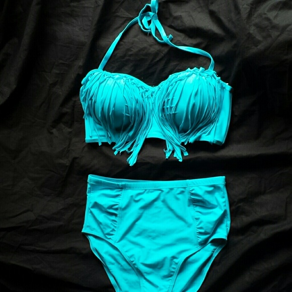 Amazing high waisted fringe bikini set NWT!
