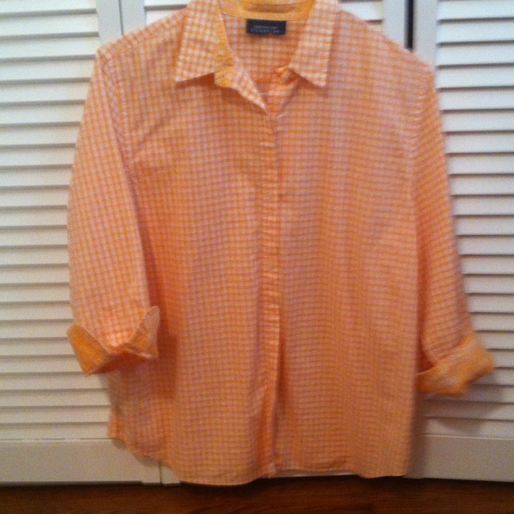 Orange Gingham Jones New York Top