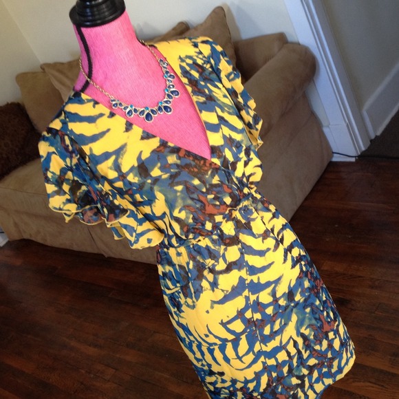 Mustard/Navy Dress - Picture 2 of 3