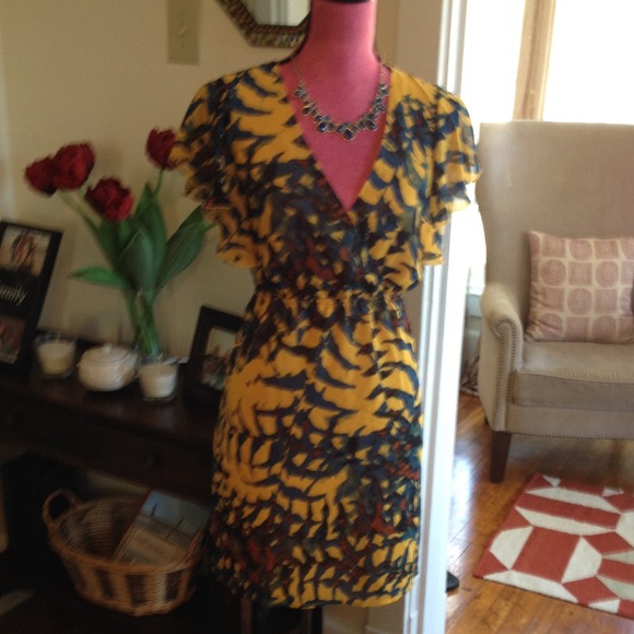 Mustard/Navy Dress - Picture 3 of 3