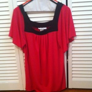 Pink and Black Flowy Top