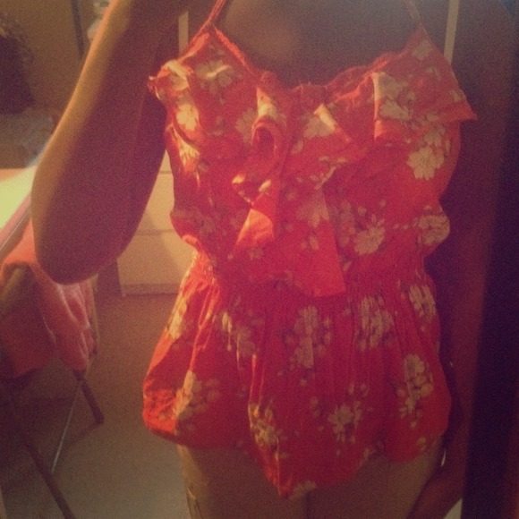 A ruffled tank top