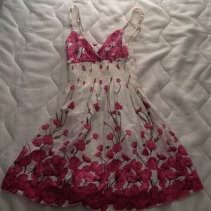 A white pink floral dress