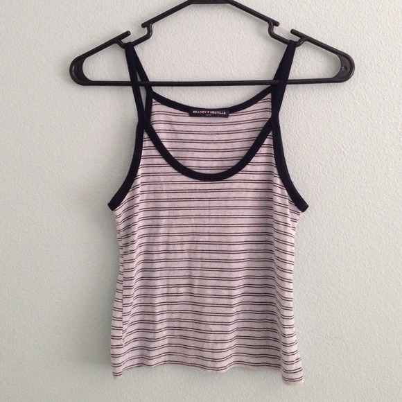 Brandy Melville Baby Blue Striped James Tank