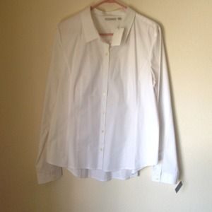 NWT bright white button up shirt.