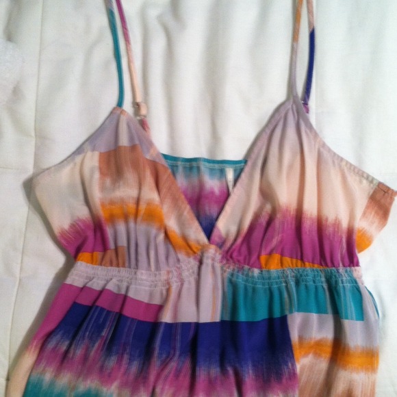 Colorful Silk Slip Dress - Picture 4 of 5
