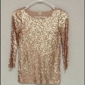 Gold sequin J. Crew top