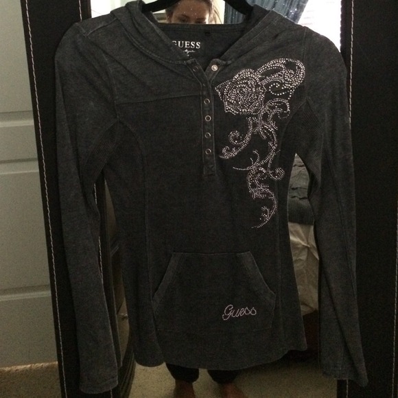 Guess top with hood