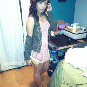 Topshop Pink & Cream Stripe Tube Mini Dress