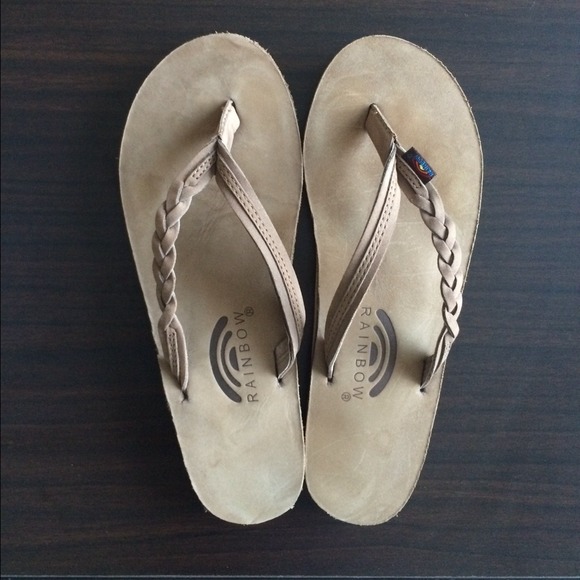 Braided Rainbow Flip Flops