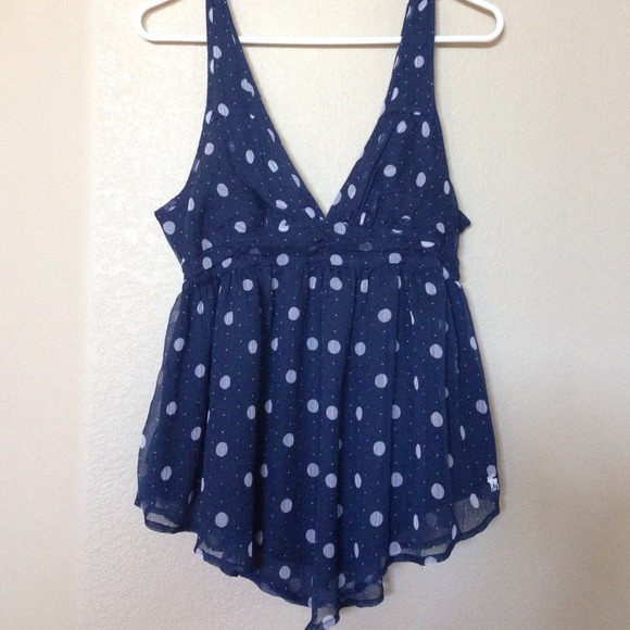 Abercrombie & fitch navy babydoll top