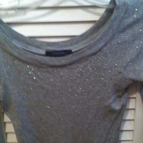 Gray Express Top with Rhinestones - Picture 2 of 4
