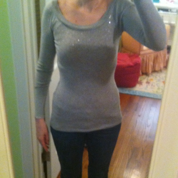 Gray Express Top with Rhinestones - Picture 3 of 4
